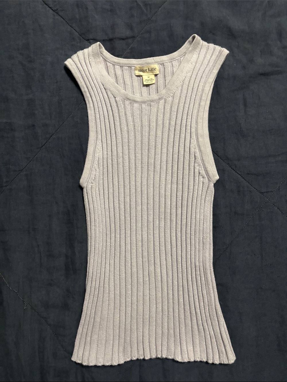 sister kate Ribbed Tank Top in Light Lavender